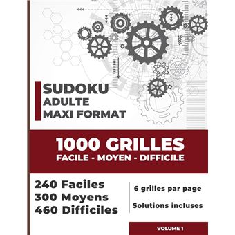 SUDOKU facile - moyen | Édition 1: 220 Grilles sur 110 Pages de Format A5 |  Pour les Débutants (French Edition)