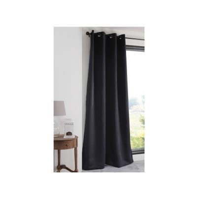 Rideau occultant à oeillets uni polyester NOTTE - Noir - 135x250cm
