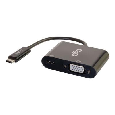 C2G USB-C To VGA Video Adapter Converter With Power Delivery externe video-adapter - zwart