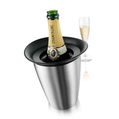 Seau refroidisseur champagne et vin, inox brossé, Elegant Cooler