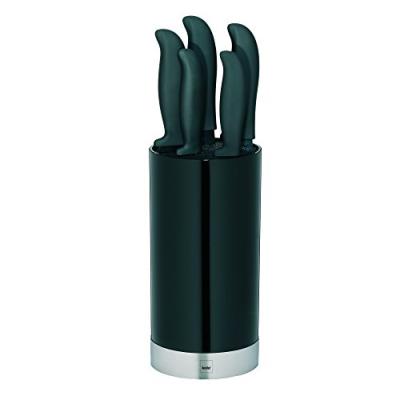 Kela 11287 bloc couteaux de cuisine + 5 couteaux, coloris noir, 'acida'