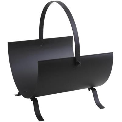 Porte-bûches en métal noir, 38 x 30,5 x 5-23-41 cm -PEGANE-