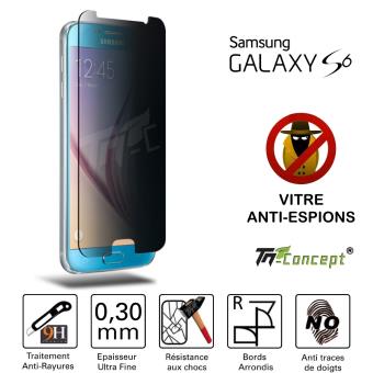 Vitre de protection Anti-Espion - Samsung Galaxy S6 - TM Concept - Verre  trempé teinté Privacy (0,30mm Bords arrondis) - Protection d'écran pour  smartphone - Achat & prix