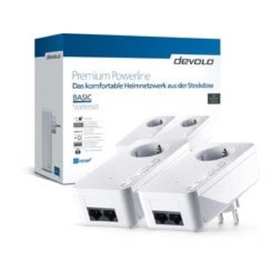 devolo BASIC - Starter Kit - bridge - HomePlug AV (HPAV), IEEE 1901 - aansluitbaar aan muur (pak van 2)