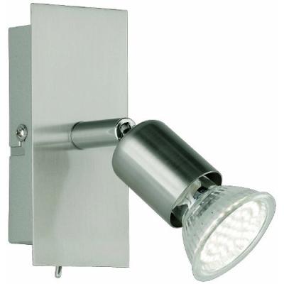 Reality Leuchten R82941107 Spot À Led Culot Gu10 2,5 W 150 Lm 3000 K Avec Interrupteur Nickel Mat 12  Cm