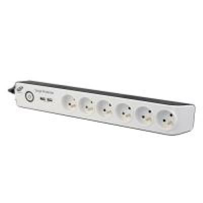 Multiprise Fortron 6 prises parafoudre FR + chargeur 2xUSB