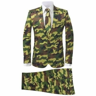 Costume 2-pièces avec cravate pour hommes Camouflage Taille 52