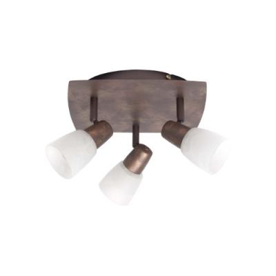 BRILLIANT 1783456 PLAFONNIER CUIVRE VIEILLI E14 3 X 40 W MÉTAL  VERRE
