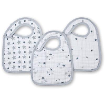Lot de 3 bavoirs étoiles grises