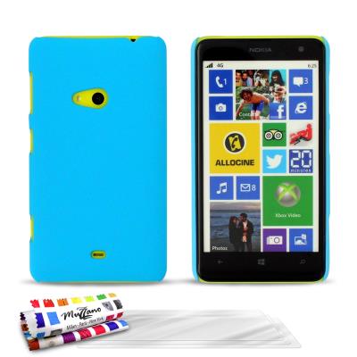 Coque rigide ORIGINALE Ultra Fine Bleu lagon Le , Pearls, de MUZZANO pour NOKIA LUMIA 625 + 3 Films de Protection Ecran UltraClear