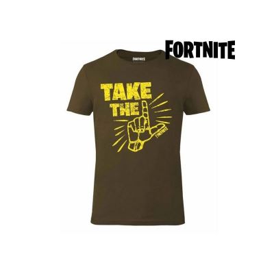 T shirt à manches courtes Enfant Fortnite 75064 Kaki (Taille XS)