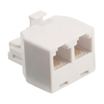 Répartiteur de télécommunication rj11 mâle ? 2x rj11 femelle blanc valueline