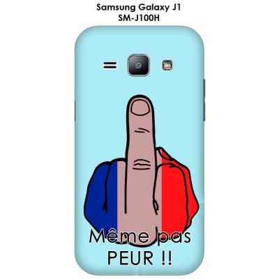 Coque Samsung Galaxy J1 - SM-J100H Doigt d'honneur coloré même pas peur