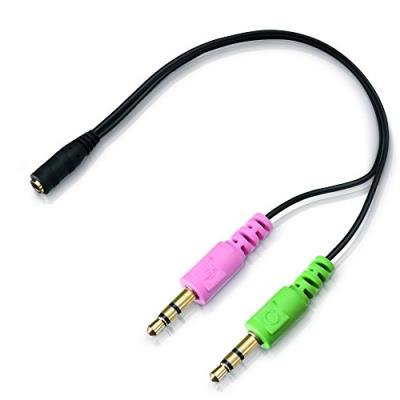 Câble adaptateur casque pour Android/iPhone 4 broches Adaptateur jack trrs vers PC/Notebook connecteur 2 fiche séparés