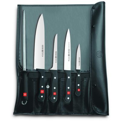 Serviette de chef 5 pieces Wusthof Gourmet avec 4 couteaux et 1 fusil