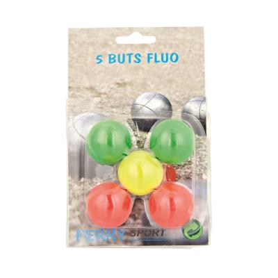 Blister 5 cochonnets buts fluo