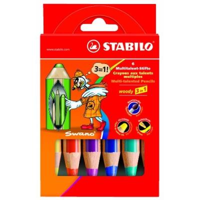 Stabilo Woody 8806 Etui De 6 Crayons De Couleur Assortis