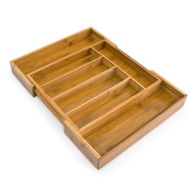 Relaxdays 10016098 range-couvert réglable bambou 31-48,5 cm