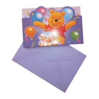 Invitations Anniversaire Winnie L Ourson X6 Article De Fete Achat Prix Fnac