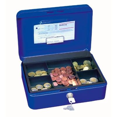 Wedo 145303h caissette à monnaie à 5 compartiments avec clip 25 x 18 x 9 cm bleu