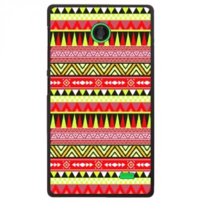 Coque rigide pour Nokia X avec impression Motifs aztèque jaune et rouge