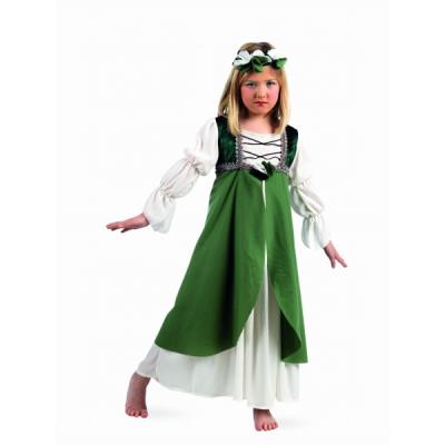 Déguisement de médiévale Clarisa vert pour fille - 5-7 ans