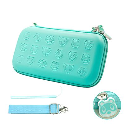 Animals Crossing Switch Switch Lite de rangement portable Nintendo Boîte FONGWAN avec bandoulière + dragonne (Bleu)