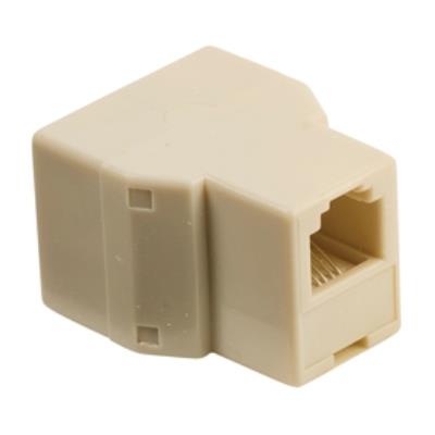 Répartiteur rj11 à connecteur rj11 femelle vers 2x rj11 femelles ivoire valueline