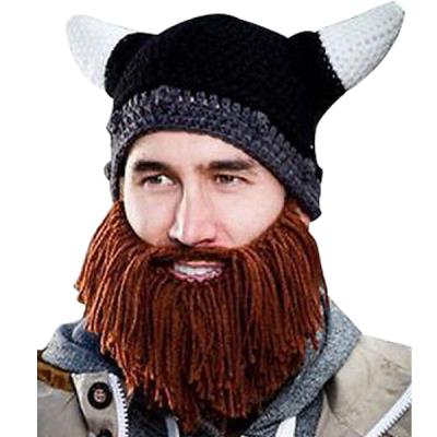 Bonnet noir à cornes et barbe de Viking