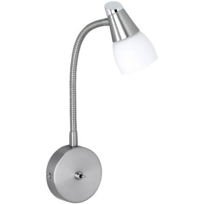 Reality Leuchten R8819-07 Applique Murale Flexible Halogène Avec 1 Ampoule Culot G9 Nickel Matverre Blanc