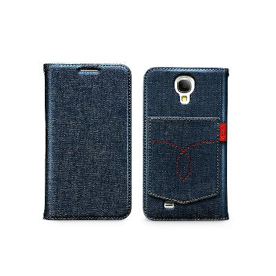 Etui Zenus type Book en jean à rabat Galaxy S4 I95