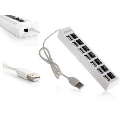Multiprise (HUB) USB2.0 - 7 Ports Avec activation indépendante des ports - Coloris BLANC