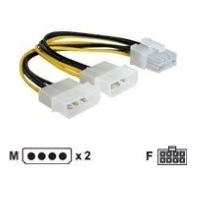 Delock - Adaptateur Secteur - Alimentation Interne 4 Broches (12 V) (M) Pour Alimentation Pcie De 8 Broches (F) - 30 Cm
