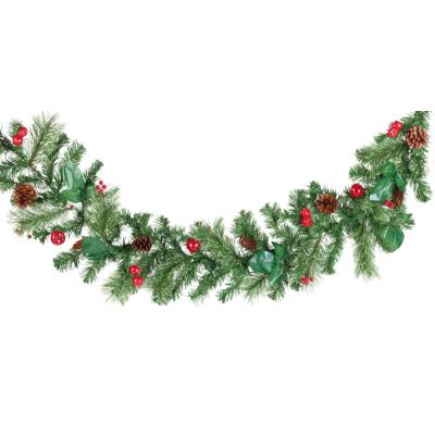 Guirlande de sapin décorative 180 cm avec véritables pommes de pin - Fixe