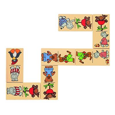 Goki - 2041396 - jeu de connaissance - dominos animaux amusants en coffret bois