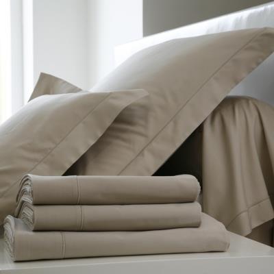 Drap housse Coton BLANC DES VOSGES 140 x 190 cm Ficelle