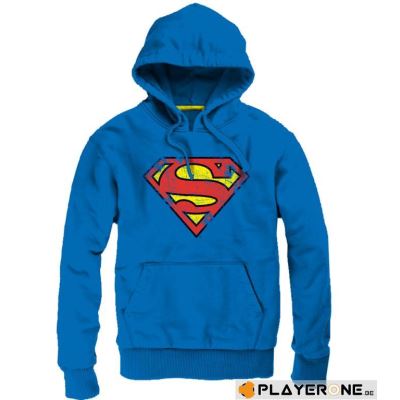 SUPERMAN - Sweat Logo Grunge Homme - Cobalt (XXL)