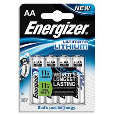 Blister de 4 piles Lithium AA L91 Utimate Lithium