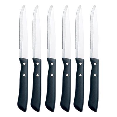 Excelsa blister lot de 6 couteaux à steak en acier inoxydable, argenté/noir