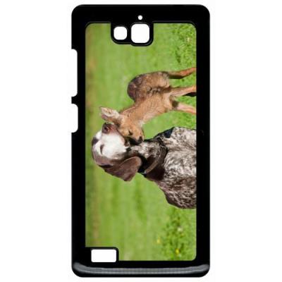 Coque huawei honor 3c et 3c 4g chien et petit chevreuil