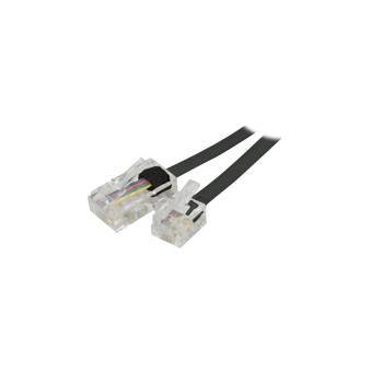 Cordon téléphonique RJ11 vers RJ45 Noir - 15.00M - 1
