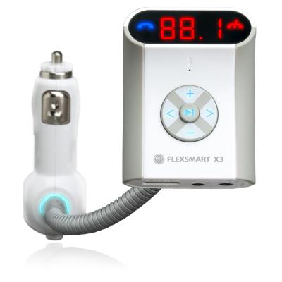 GOgroove FlexSMART X3 Transmetteur FM Bluetooth voiture: kit main-libre - Lecture de la musique et chargeur USB