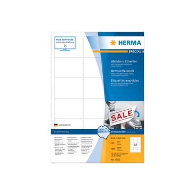 HERMA Special - zelfklevende verwijderbare matte papieren etiketten - 1800 etiket(ten)