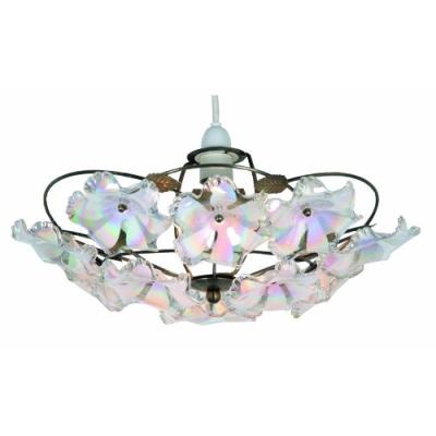 Oaks Lighting Abeba Suspension Laiton Antiquefleurs Acryliques Nacrées 38 Cm