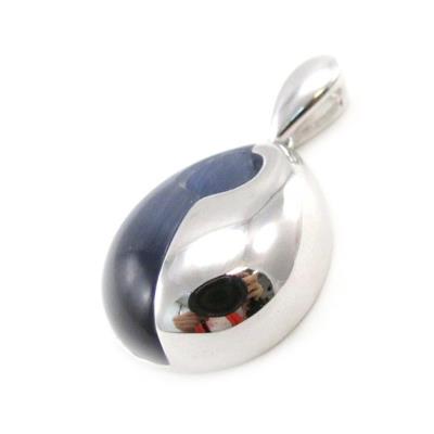 Les Trésors De Lily [J0147] - Pendentif Argent 'Ruth' oeil de chat bleu