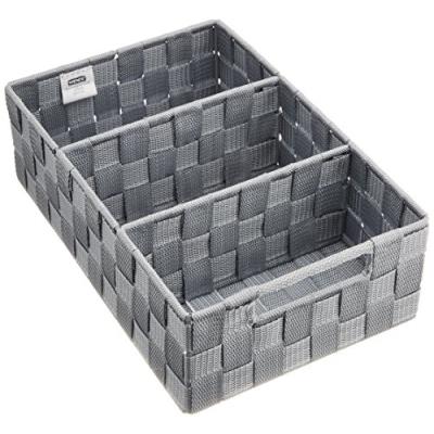 Wenko 21532100 adria boîte de rangement salle de bain avec poignée gris dimensions 32,0 x 21,0 x 10,0 cm
