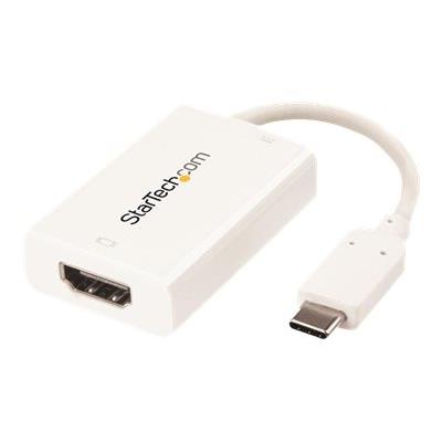 StarTech.com USB-C naar HDMI video adapter met USB Power Delivery - USB Type-C naar HDMI converter Thunderbolt 3 compatibel 4K 60Hz - wit externe video-adapter - wit