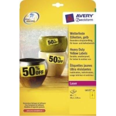 Avery zweckform folien-etiketten, 99,1 x 139,0 mm, gelb aus polyester, wasserfest fr laserdrucker und kopierer inhalt 80 etiket