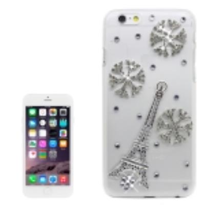 Iphone 6 : Coque Housse Plastique Transparent Tour Eiffel Bijoux Incrusté