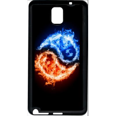 Coque samsung note 3 yin yang feu et eau